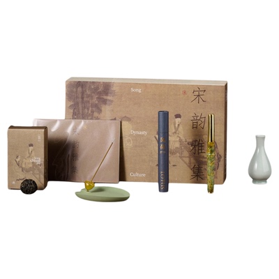 宋韵雅集 | 荷叶香插创意礼盒 x 风荷线香 x 普洱茶