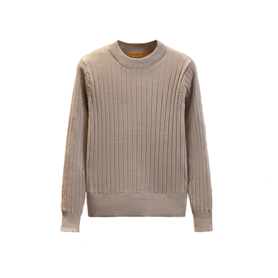 圆领套头加绒加厚针织保暖打底衫