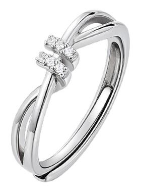 卡蒂罗爱意交织女开口戒指S925银轻奢时尚小众设计生日礼物送女友