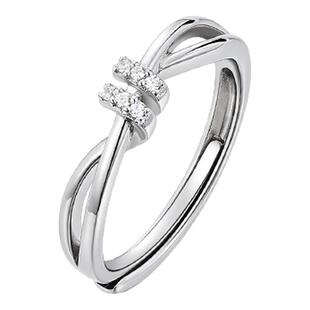 卡蒂罗爱意交织女开口戒指S925银轻奢时尚小众设计生日礼物送女友