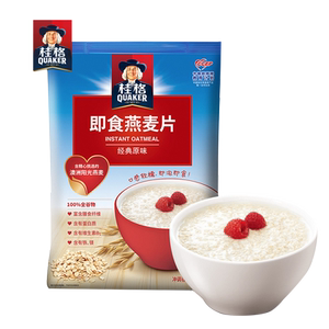桂格即食燕麦片1000g袋装谷物冲饮原味免煮健康早餐麦片小袋装