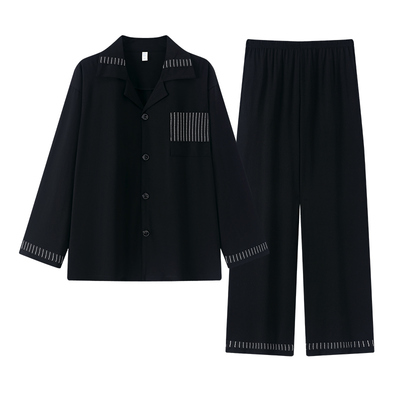 睡衣男春秋款秋季莫代尔棉长袖