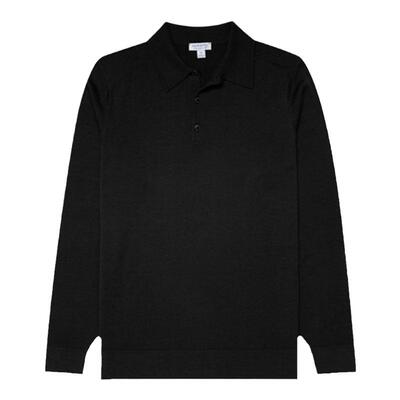 SUNSPEL男士羊毛长袖polo衫秋冬