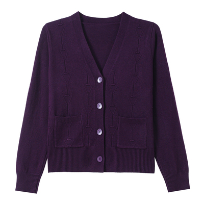 恒源祥100纯羊毛衫女V领新款毛衣