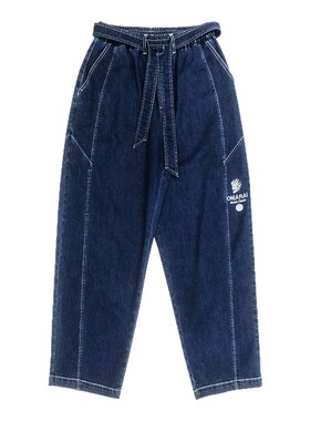 ONIARAI/鬼洗25春夏新品拼接刺绣腰带宽松牛仔男式长裤 25B3401