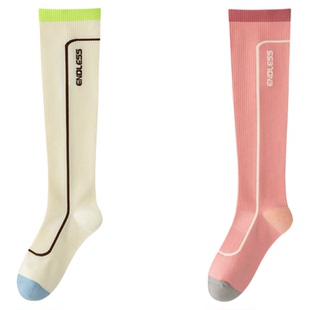 骑行小腿袜子女款专业压力运动秋冬季公路车户外跑步健身登山长袜