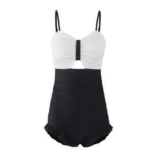 breezeholiday连体泳衣女保守遮肚显瘦聚拢学生温泉韩国ins泳装