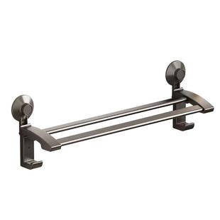 太力吸盘式卫生间毛巾架子免打孔浴室置物架一体墙上壁挂双杆挂杆