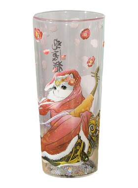 观复猫十二花神双层玻璃杯