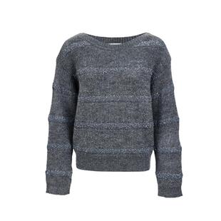 绫致ONLY2026春季新款慵懒舒适一字领宽松条纹针织衫女