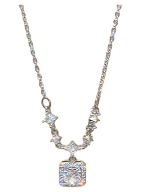 璀璨宣言~闪耀方钻吊坠项链