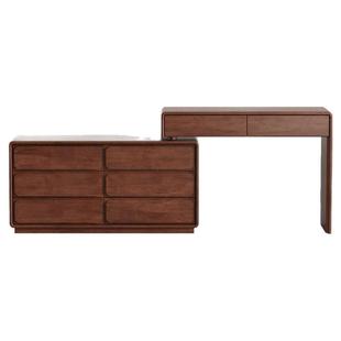 林氏家居全实木梳妆台收纳斗柜一体卧室可伸缩化妆桌2025新款木业