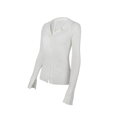 白色长袖针织衫女春夏薄款