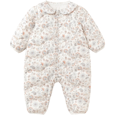 英氏羽绒服哈衣女童连体秋冬