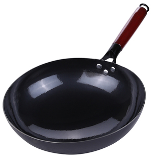 章丘炒菜锅铁锅家用无涂层不粘锅手工锻打老式黑锅官方旗舰店正品
