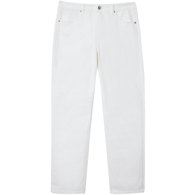 903杰克琼斯新款春季男装直筒伐木牛仔裤纯色白色休闲男款长裤子