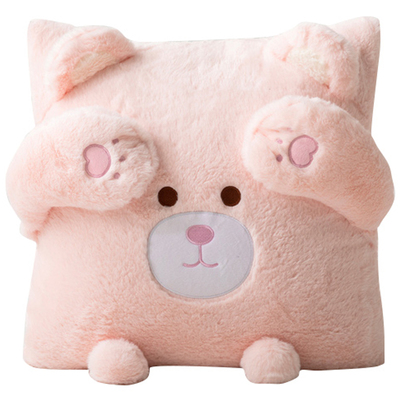 加绒加厚兔毛绒抱枕被子两用