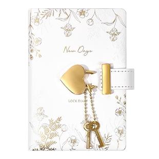 卡杰少女心手账本礼盒装女神节礼物小巧口袋本带锁记事本随身爱心锁日记成人笔记本高颜值手帐密码记录本定制