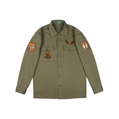 【工装风】Raidy Boer/雷迪波尔男式新品贴布绣休闲长袖衬衫 9003