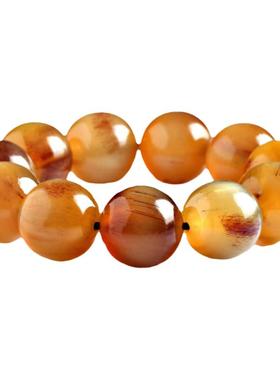 天然满血羊角手串女男士情侣佛珠西藏民族风圆珠手链文玩念珠送礼