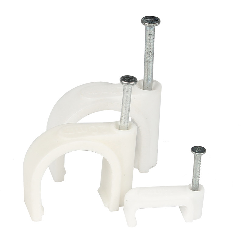 线卡钢钉圆形电线网线固定钉墙面线管塑料卡钉固线钉子卡扣固定器