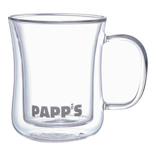 PAPPS派帕斯防烫手双层高硼硅透明玻璃茶杯纯手工耐热隔热杯350mL