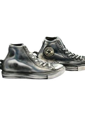 渡鸦手工纯银复古匡威情侣吊坠