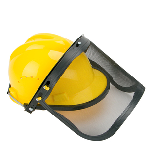 安全帽防护面罩割草机切割打磨电焊防护罩油锯钢丝防爆网防尘面具