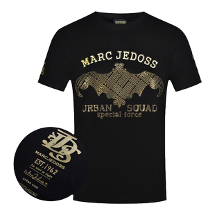 JEDOSS/爵迪斯男装夏季新款经典LOGO烫金烫钻短袖T恤B0321AM
