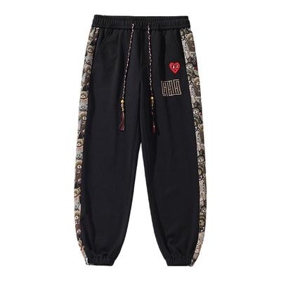 查尔斯桃心束脚小熊织带休闲裤