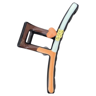 橙色记忆~字母抓夹女高级感2026新款鲨鱼夹后脑勺盘发夹子发饰春