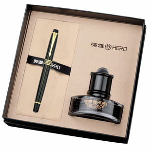 英雄钢笔7032红色礼品笔学生商务办公练字宝珠笔金属杆成人签字笔