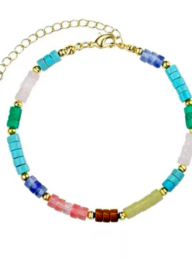 彩色多巴胺天然石头手链手串