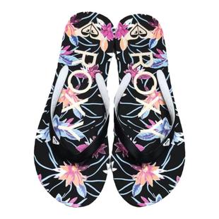 现货ROXY2025夏季防滑黑鞋带花底鞋女简约时尚百搭仙女风人字拖