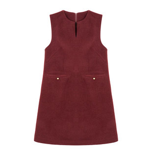 柒院家大码女小V领时髦气质背心连衣裙2025秋冬款宽松显瘦中长裙