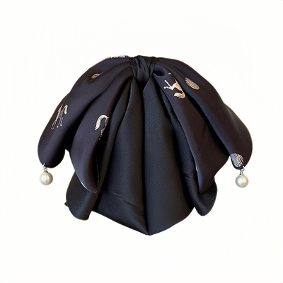 高级感骏马印花蝴蝶结马尾夹