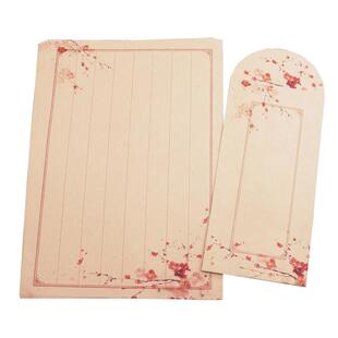 岁月坊中国风复古信纸信封套装特色古风竖八行信纸竖式小楷书法信纸中式信封套装中国风打印纸牛皮纸信纸