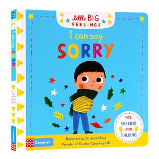 进口英文原版正版 I Can Say Sorry我可以说对不起Little Big Feelings系列机关操作书儿童情绪管理推拉机关书 亲子互动英语启蒙