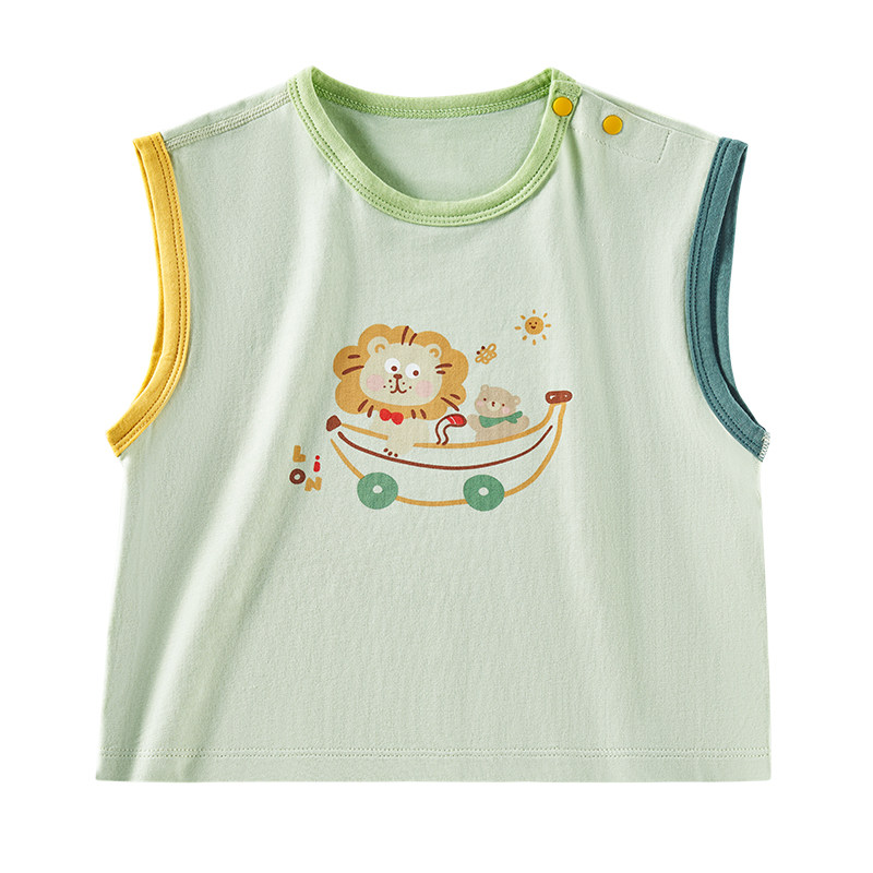 欧孕儿童宝宝背心男童夏季薄款2026新款纯棉a类婴幼儿无袖t恤上衣
