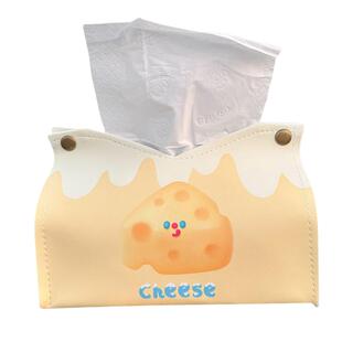 原创芝士纸巾盒黄色可爱芝士起司餐桌家用客厅抽纸盒皮ins纸巾套