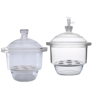 荣码实验室玻璃真空干燥器透明棕色干燥皿干燥盒盖子加厚瓷板干燥罐带陶瓷内衬板干燥剂变色硅胶硅脂