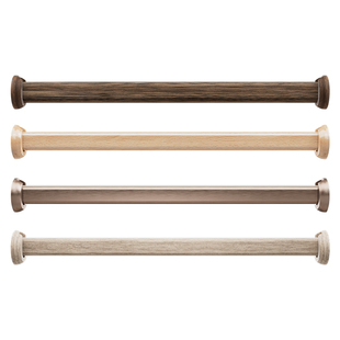 加厚衣柜榉木香樟木挂衣杆黑胡桃木衣杆木质免打孔实木横杆衣柜内