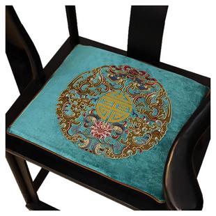 中式红木沙发坐垫古典实木家具垫防滑罗汉床垫子五件套中国风绒布