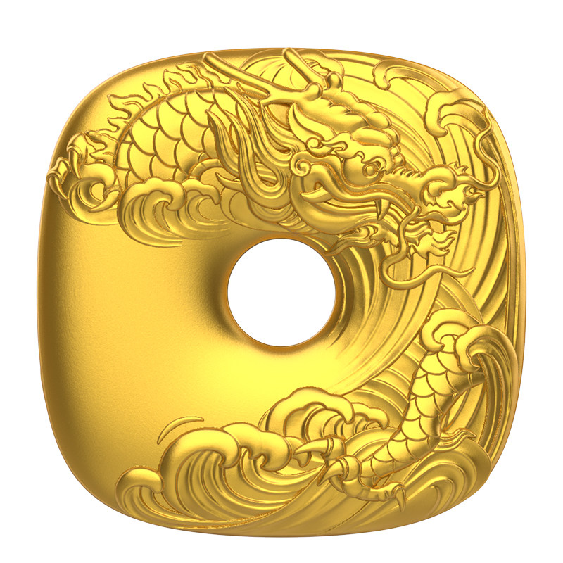 足金黄金平安扣金米黄金龙腾四海