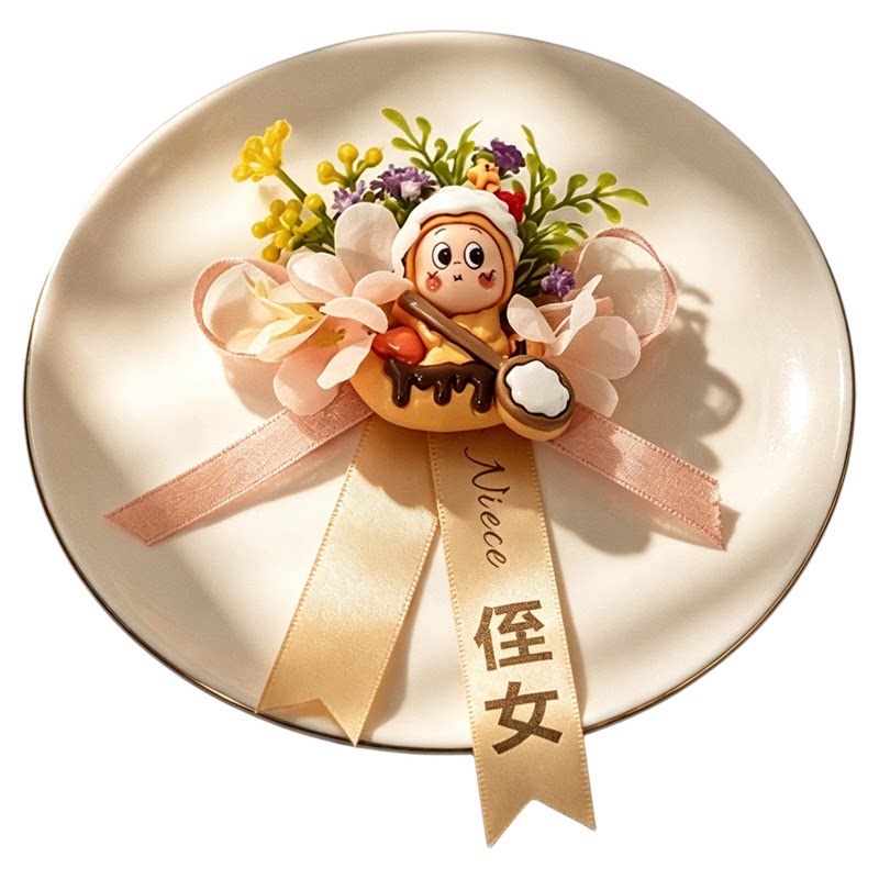 星星人卡通可爱胸花森系婚礼花童