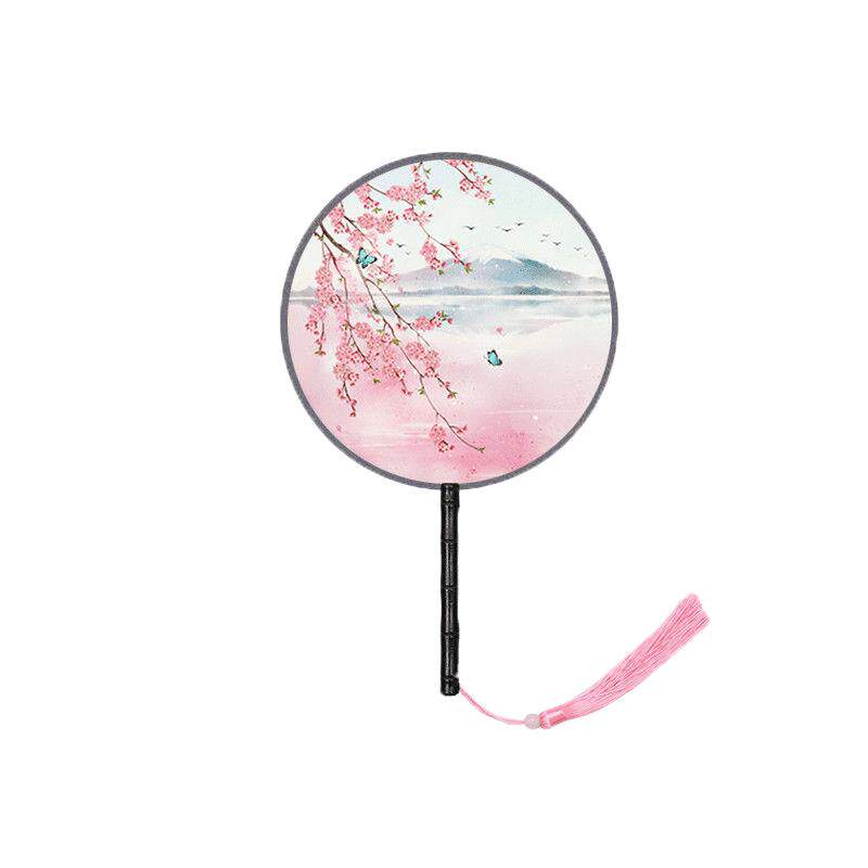 古风团扇女式汉服旗袍摄影道具扇子流苏小折扇古装儿童夏季舞蹈扇