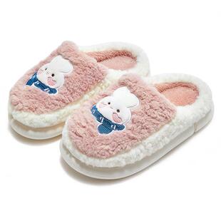三利棉拖鞋女冬季可外穿情侣厚底防滑可爱室内居家毛绒保暖棉鞋男
