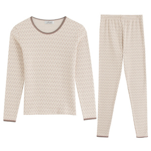 顶呱呱保暖内衣女加厚加绒男士防寒 秋衣秋裤套装情侣纯棉棉毛衫