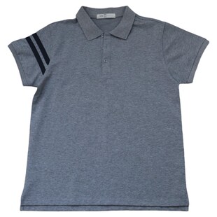 伊顿同款中小学生夏季浅灰色T恤短袖藏青杠POLO衫班服男女童校服