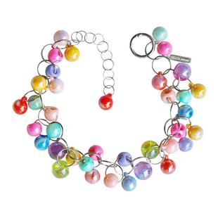 WACKYE 小众独立设计甜酷风彩色葡萄串项链裤链多巴胺穿搭夏